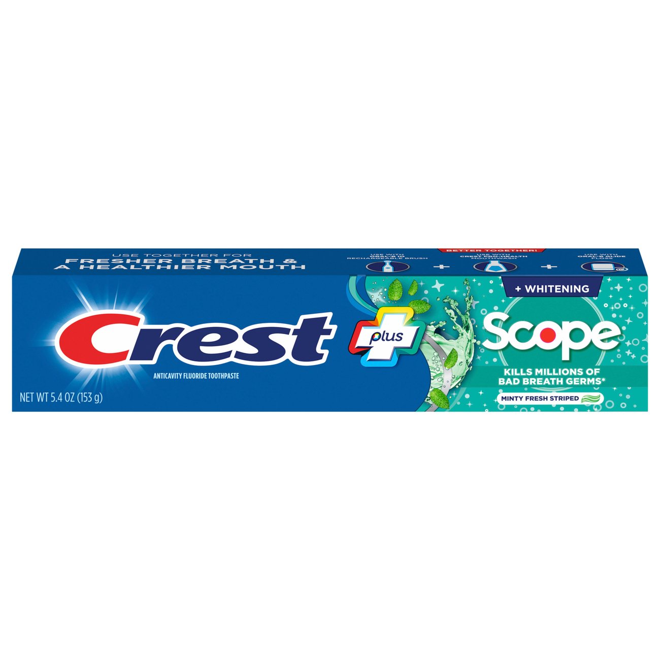 Crest Complete + Scope Whitening Toothpaste Minty Fresh Striped