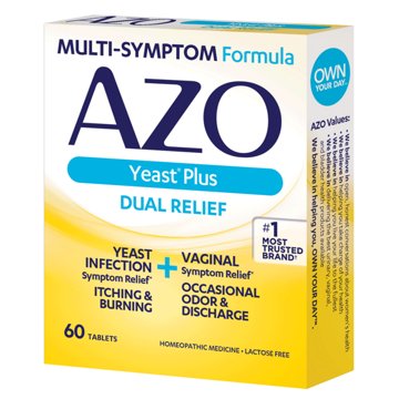 Azo Yeast Plus Yeast Infection Relief Tablets, 60 ct