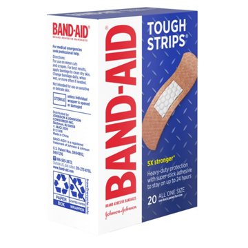 Band-Aid Heavy Duty Fabric Tough Strips Bandages, 20 ct