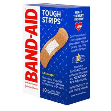 Band-Aid Heavy Duty Fabric Tough Strips Bandages, 20 ct
