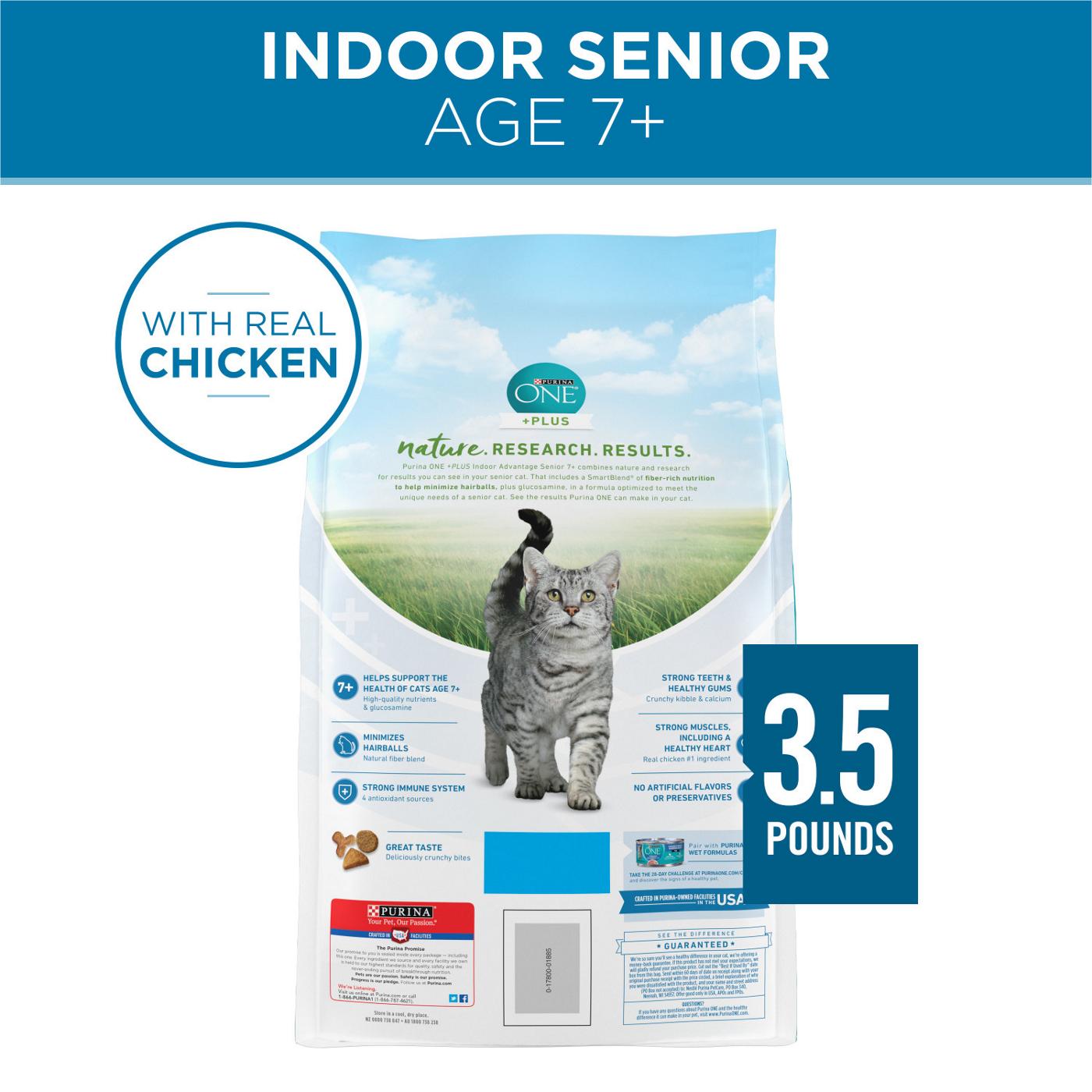 Purina ONE Purina ONE High Protein, Natural Senior Dry Cat Food, Indoor Advantage Senior+; image 2 of 7