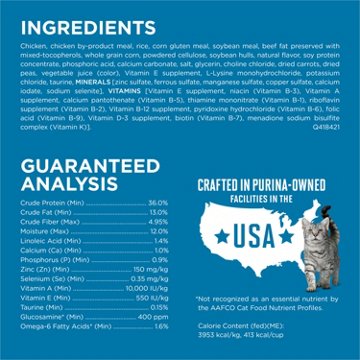 Purina ONE High Protein Natural Senior Dry Cat Food Indoor Advantage Senior+