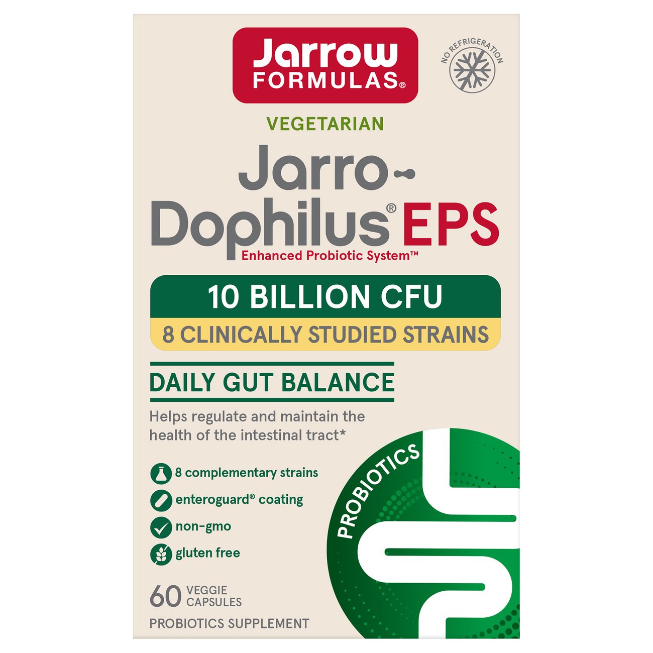 Jarrow Formulas Jarro Dophilus Enhanced Probiotic System Jarro Dophilus Eps Vegetarian Capsules Shop Diet Fitness At H E B