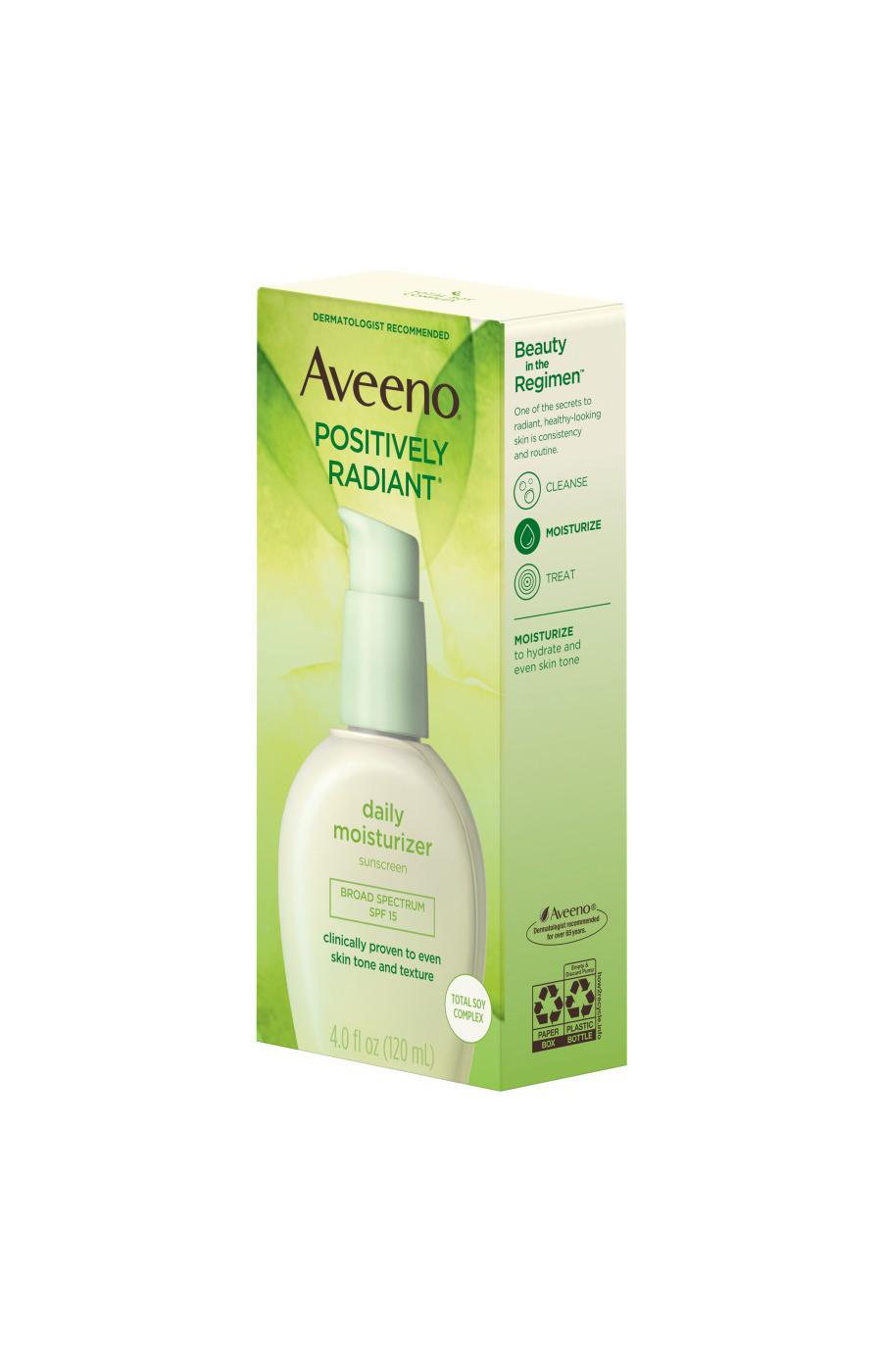 Aveeno Positively Radiant Daily Moisturizer With Broad Spectrum SPF 15; image 7 of 8