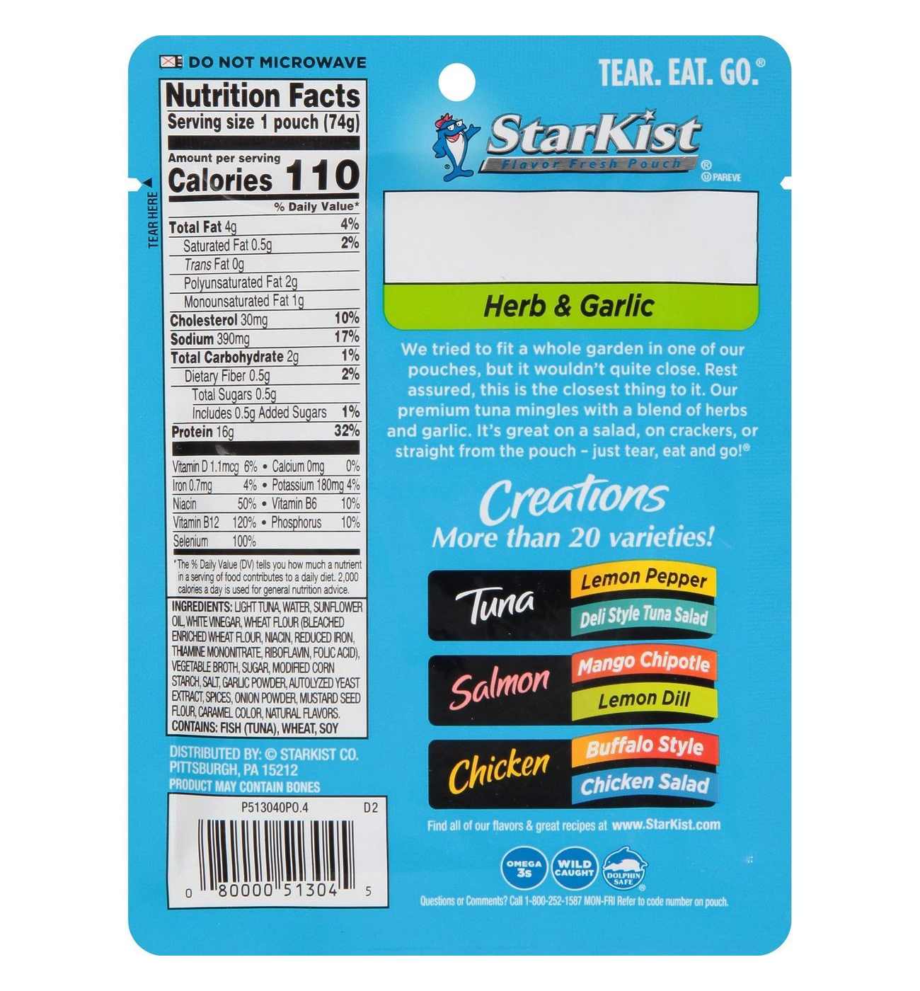 StarKist Tuna Creations Chunk Herb & Garlic Tuna Pouch; image 4 of 4