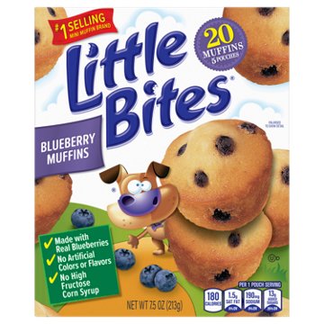 Entenmann's Little Bites Blueberry Mini Muffins Snack Packs, 5 ct