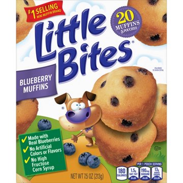 Entenmann's Little Bites Blueberry Mini Muffins Snack Packs, 5 ct