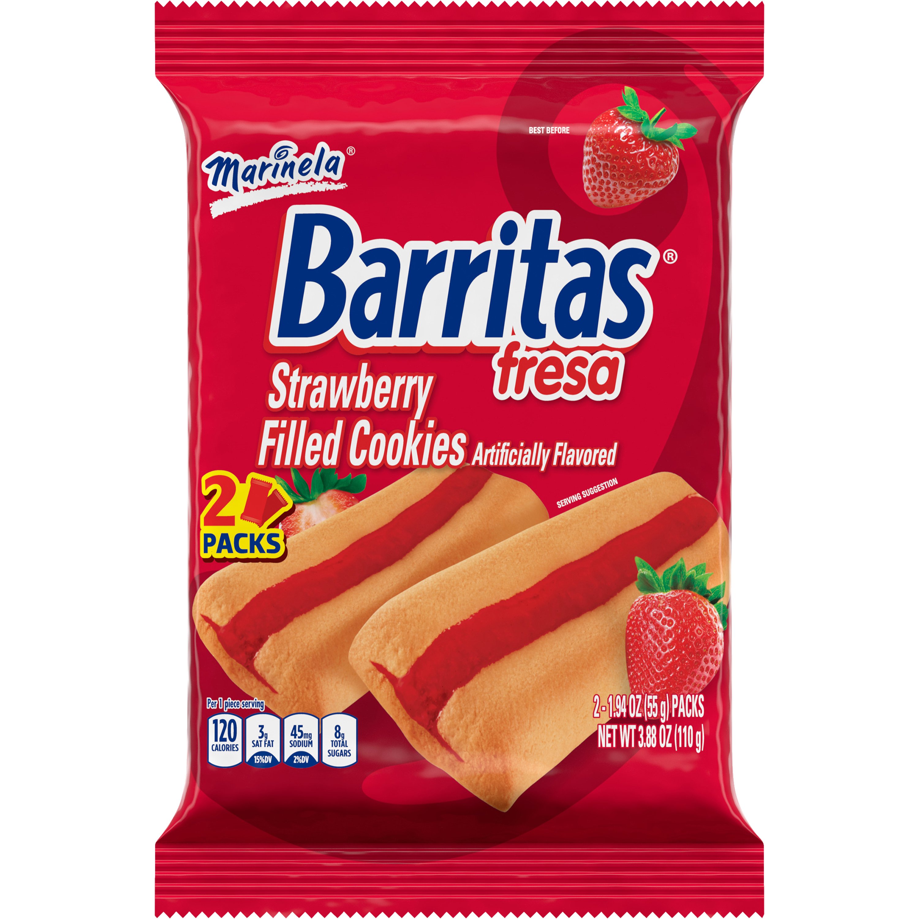 Marinela Barritas Strawberry Filled Fruit Bars - Shop Cookies At H-E-B