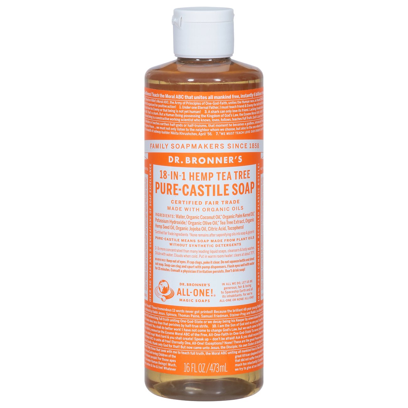 Dr. Bronner's 18in1 Hemp Tea Tree PureCastile Soap Shop Cleansers