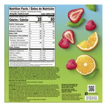 Outshine No Sugar Added Strawberry, Tangerine & Raspberry Frozen Fruit Pops Variety Pack, 12 ct