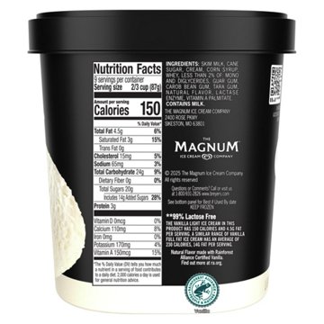 Breyers Lactose Free Vanilla Light Ice Cream