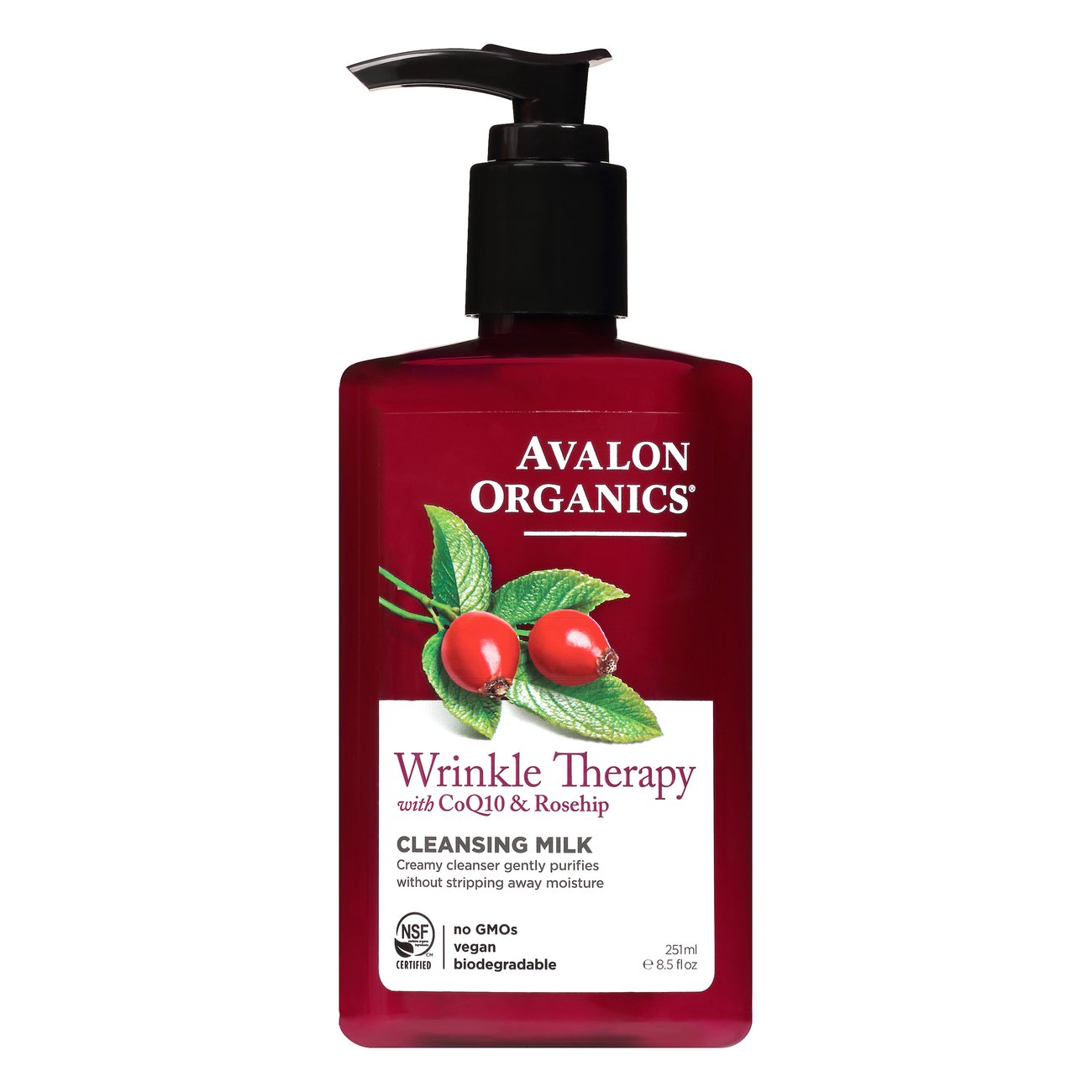 Avalon Organics Wrinkle Therapy with CoQ10 & Rosehip Cleansing Milk, 8.5 oz | Central Market