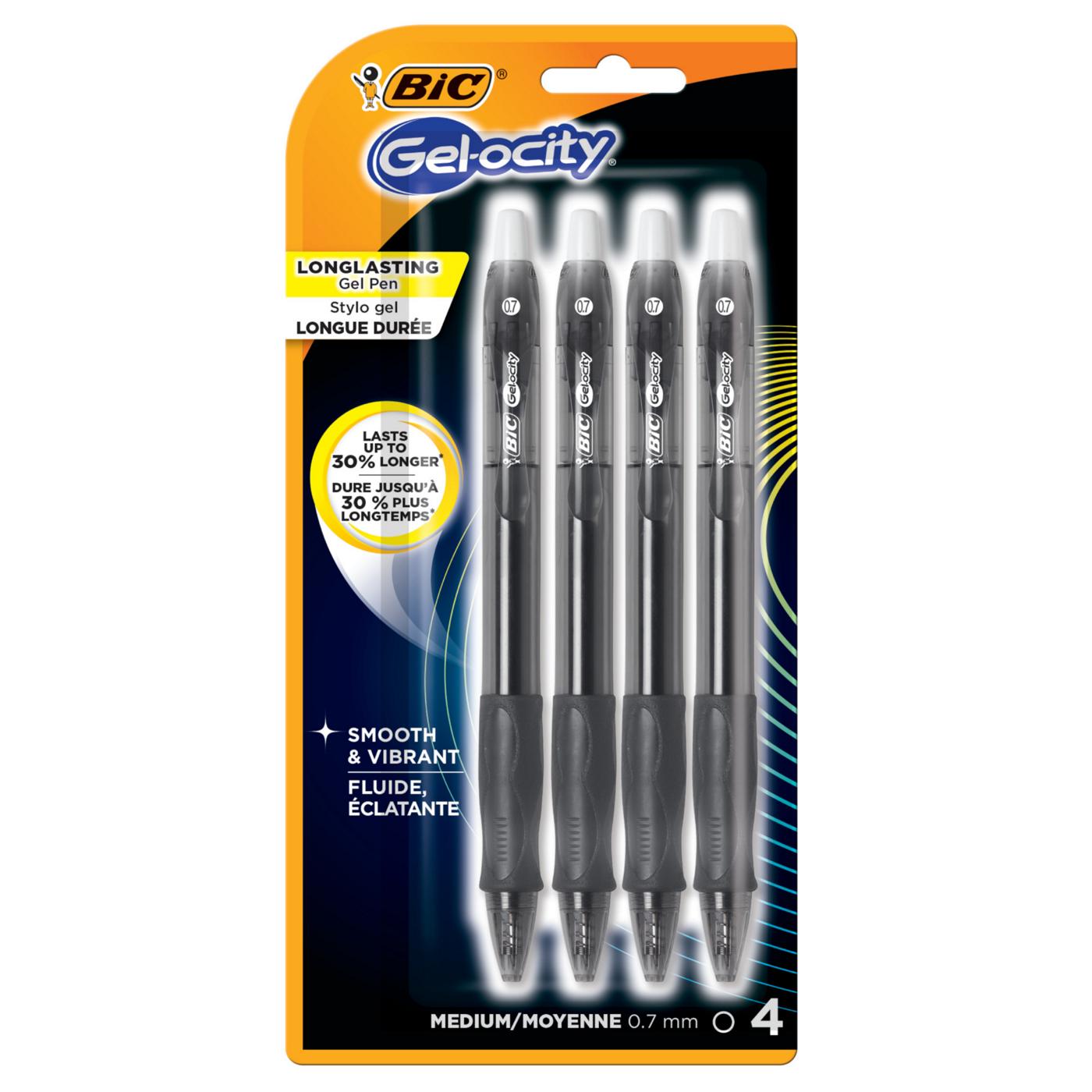 BIC Gel-ocity Retractable 0.7mm Gel Pens - Black Ink - Shop Pens at H-E-B