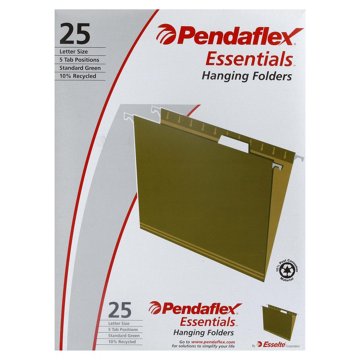 Esselte Pendaflex Essentials Hanging Folders - Green, 25 ct