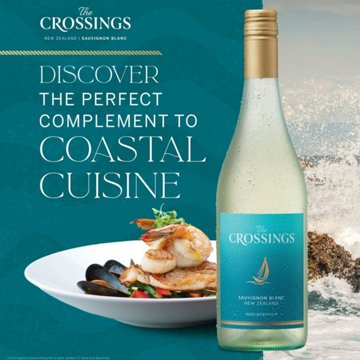 The Crossings Sauvignon Blanc New Zealand White Wine, 750 mL