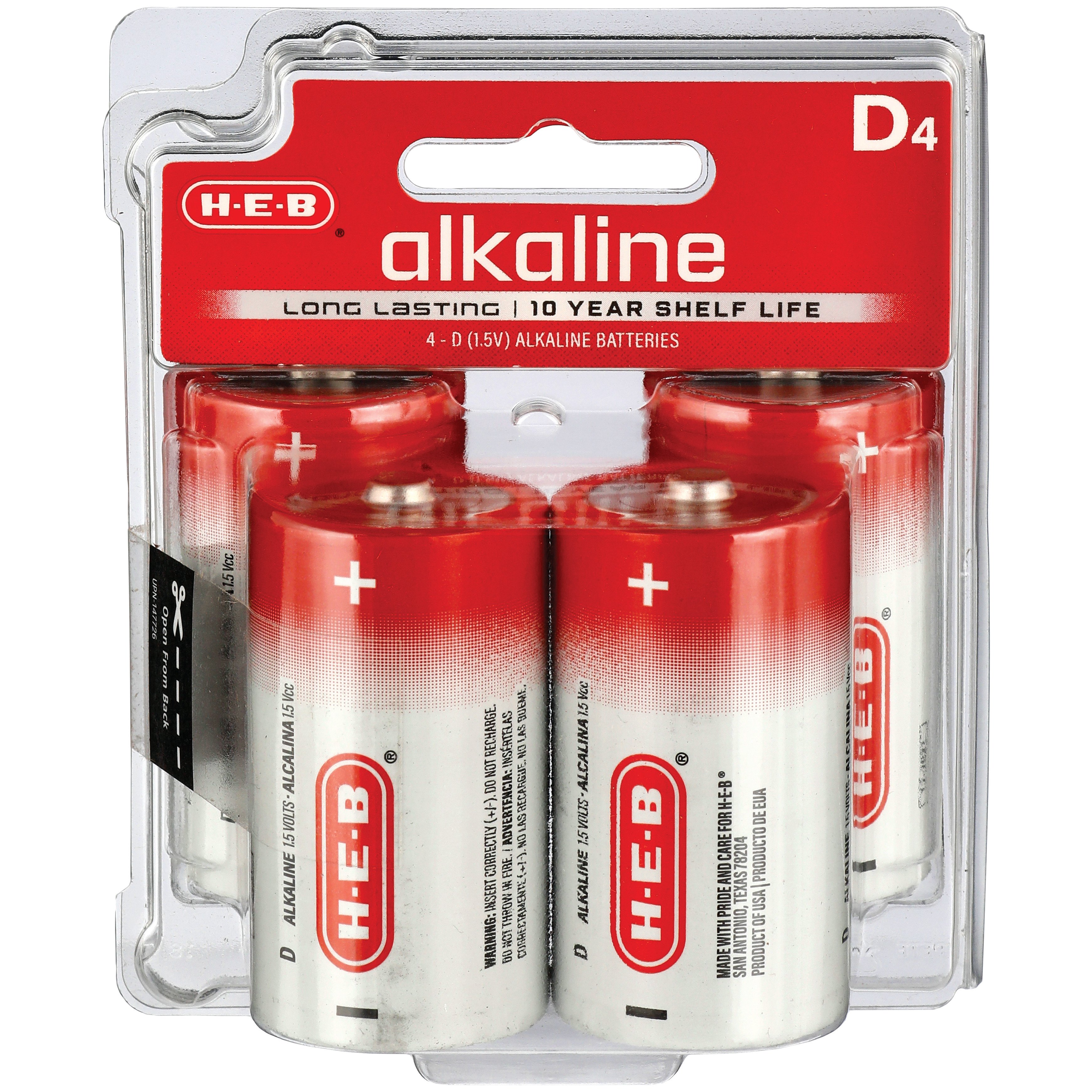 H E B Alkaline D Batteries Shop Batteries At H E B