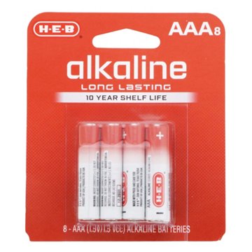 H-E-B Alkaline AAA Batteries, 8 pk