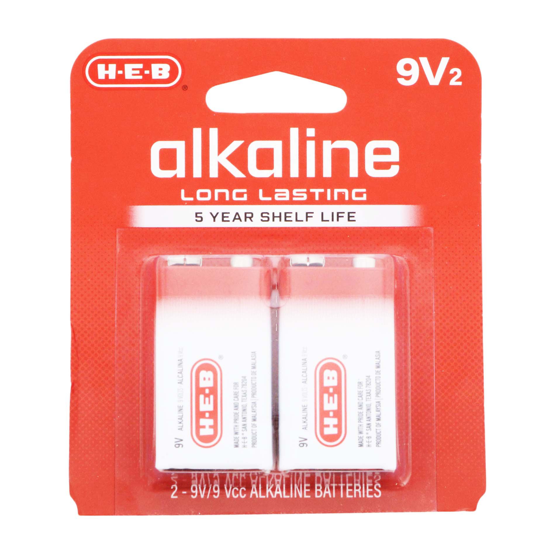 HEB Alkaline 9V Batteries Shop Batteries at HEB