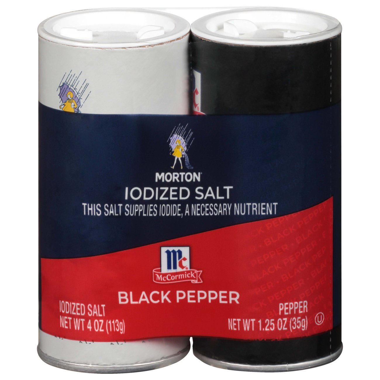 Morton Iodized Salt & Pepper Shakers Shop Herbs & Spices at HEB