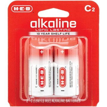 H-E-B Alkaline C Batteries, 2 pk