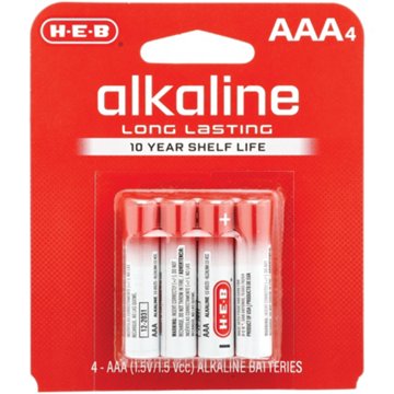 H-E-B Alkaline AAA Batteries, 4 pk