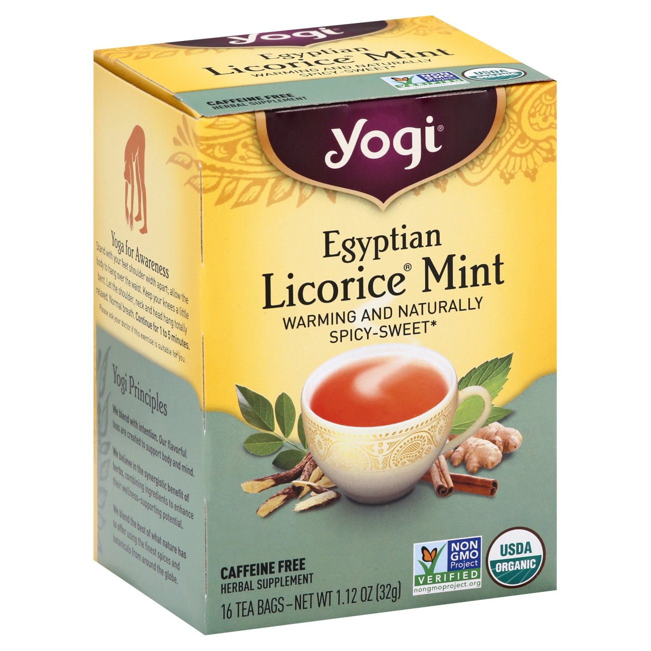 Yogi Egyptian Licorice Mint Caffeine Free Tea Shop Tea at HEB