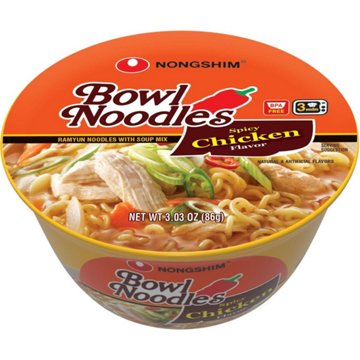 Nongshim Spicy Chicken Bowl Noodle Soup, 3.03 oz