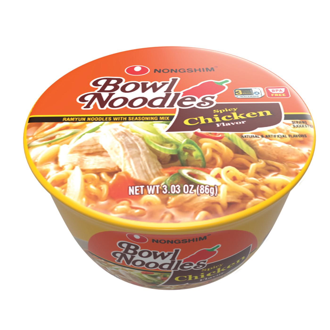 Nongshim Spicy Chicken Bowl Noodle Soup; image 2 of 2