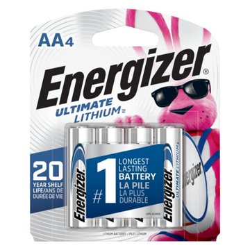 Energizer Ultimate Lithium AA Batteries, 4 pk