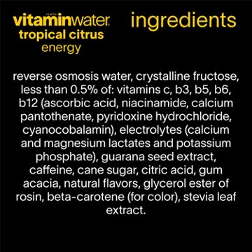 Glaceau Vitaminwater Tropical Citrus Nutrient Enhanced Water Beverage