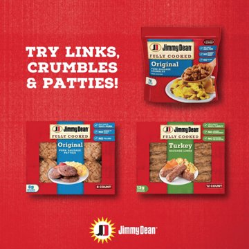 Jimmy Dean Fully Cooked Pork Breakfast Sausage Patties - Maple, 8 ct