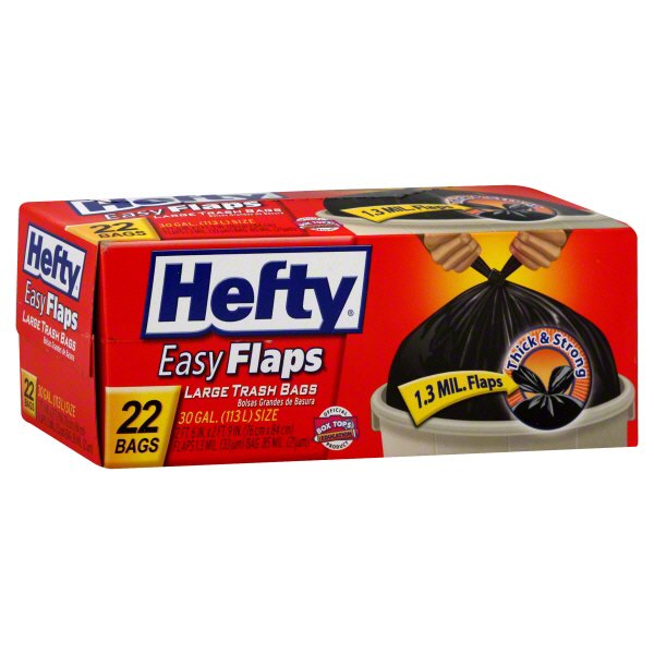 Hefty EasyFlaps Large 30 Gallon Trash Bags Shop Trash bags at HEB