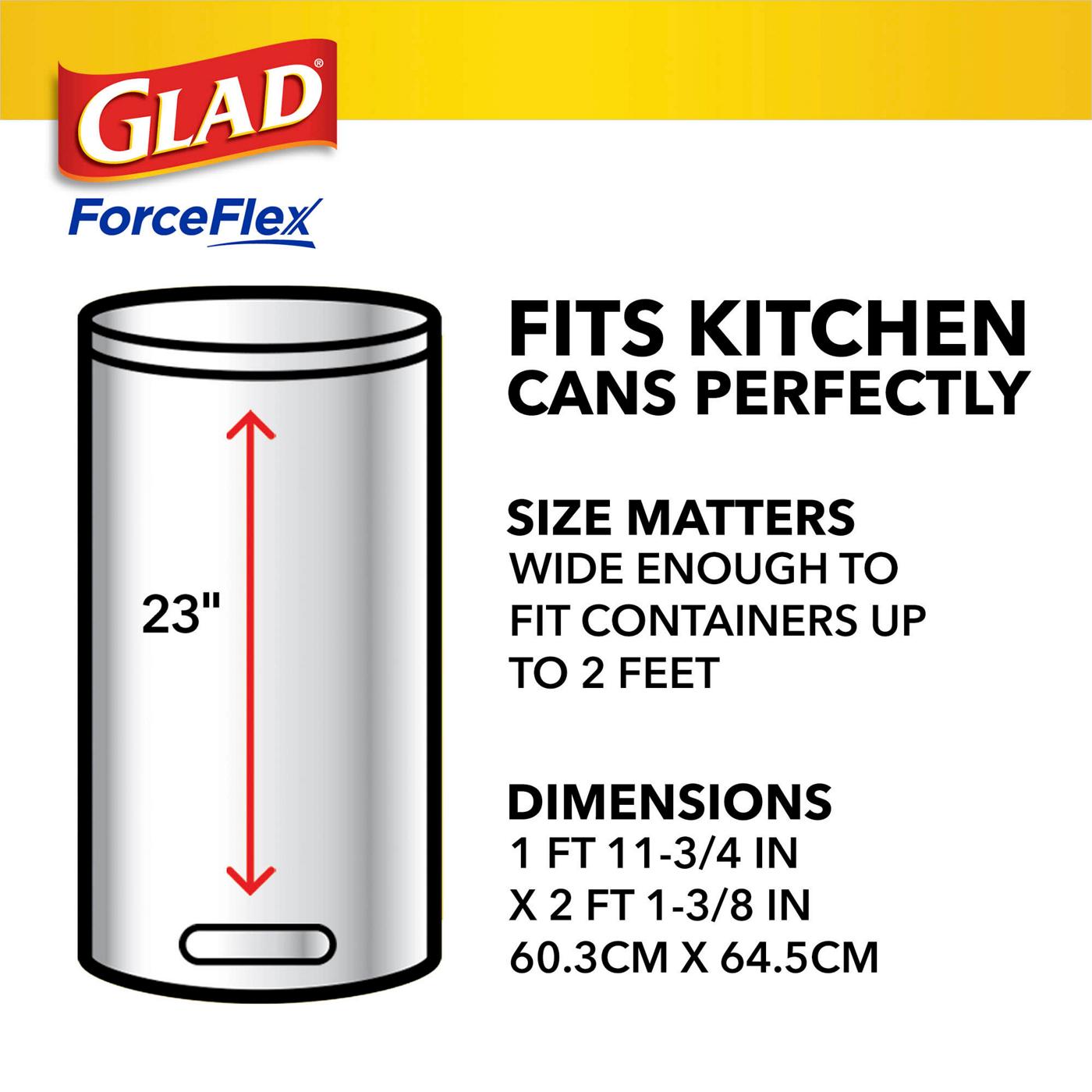 Glad ForceFlex Tall Kitchen Drawstring Trash Bags, 13 Gallon - Fresh Clean Scent with Febreeze Freshness; image 3 of 9