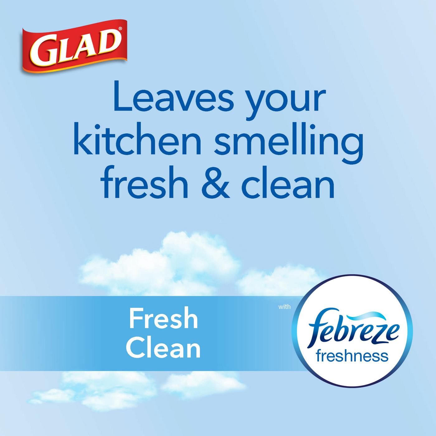 Glad ForceFlex Tall Kitchen Drawstring Trash Bags, 13 Gallon - Fresh Clean Scent with Febreeze Freshness; image 5 of 9
