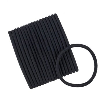 Scunci No Damage Large Black Elastics, 18 ct