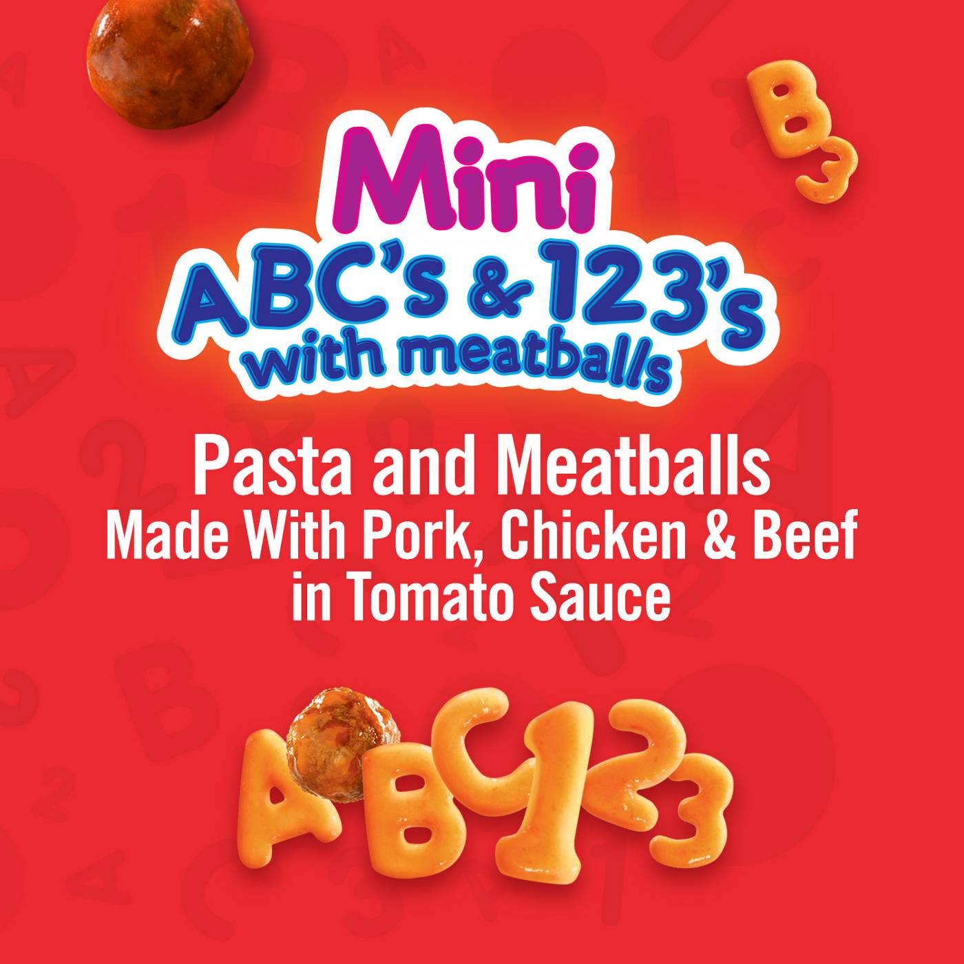 Chef Boyardee Mini-Bites ABC's & 123's Pasta with Meatballs; image 5 of 6