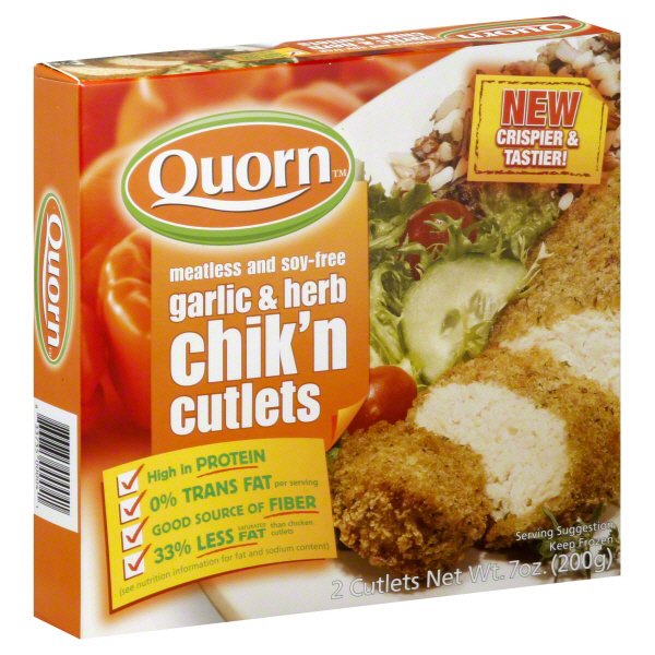 Quorn Meatless and SoyFree Garlic and Herb Chik'n Cutlets Shop at HEB