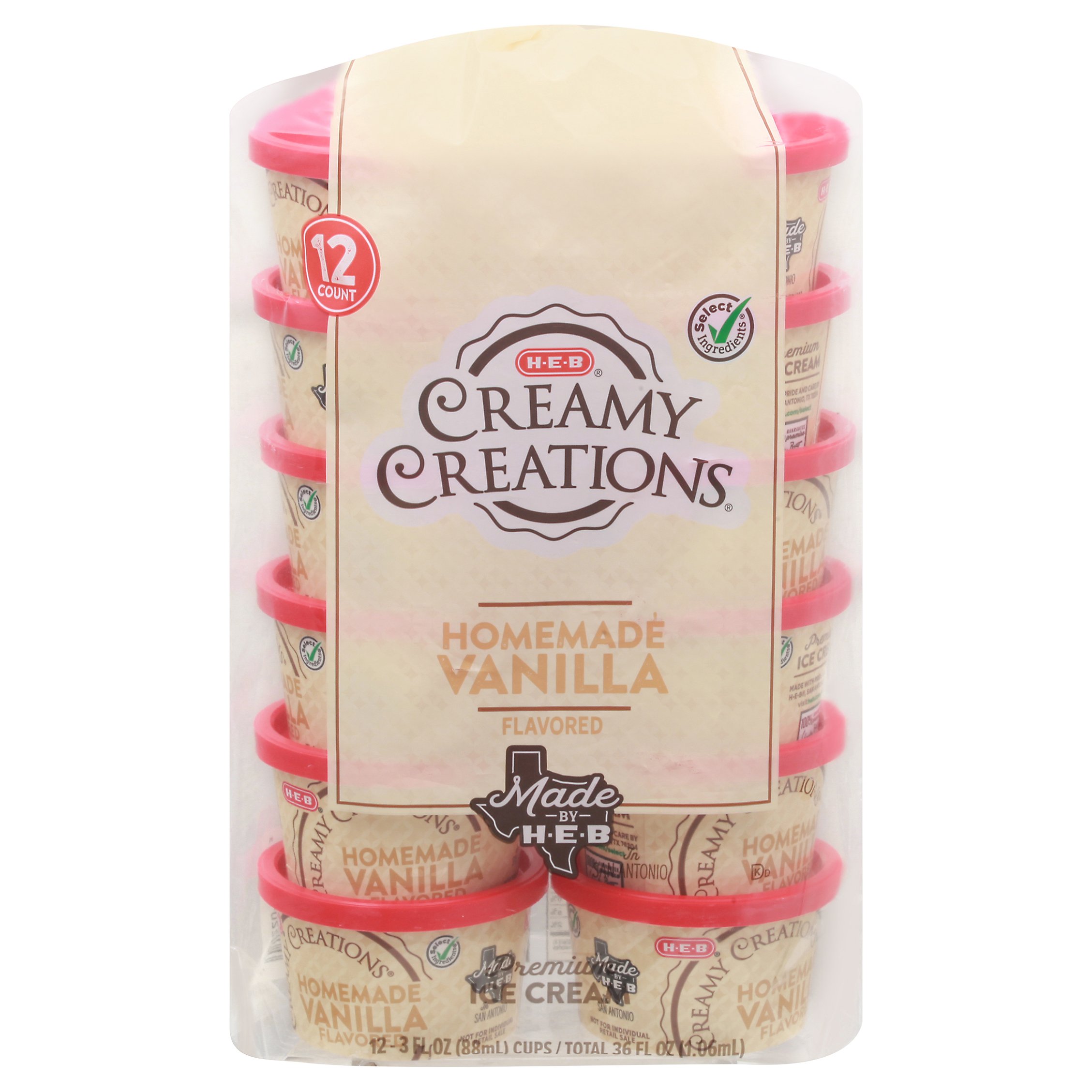 H-E-B Select Ingredients Creamy Creations Homemade Vanilla Ice Cream 3 ...