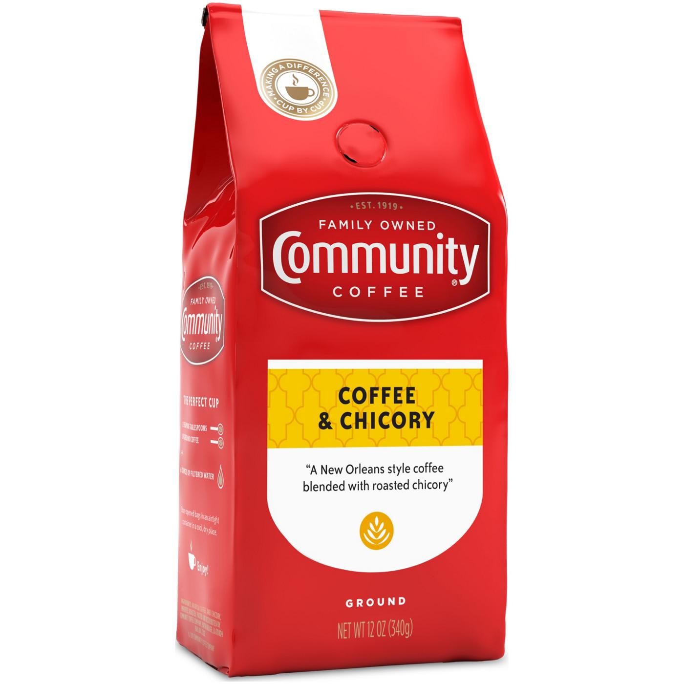 Community Coffee Coffee & Chicory Medium-Dark Roast Ground Coffee; image 1 of 2