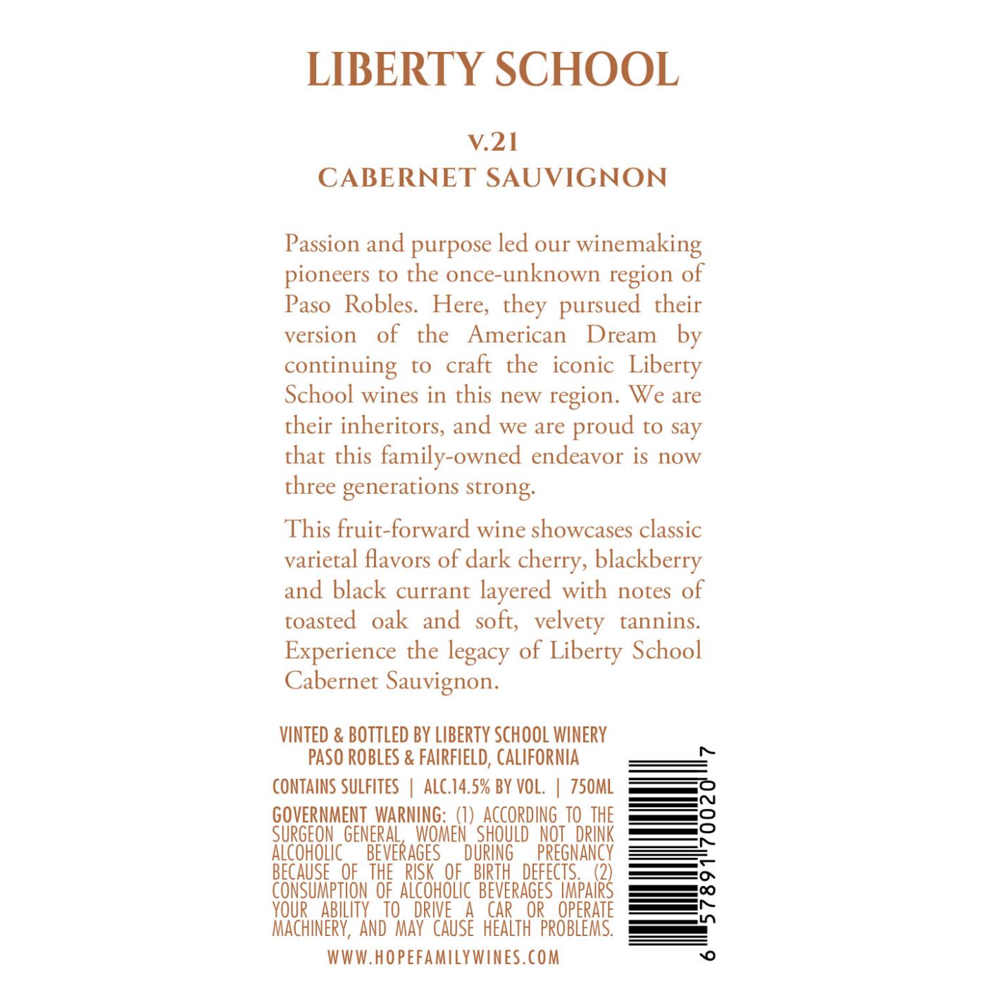 Liberty School Cabernet Sauvignon; image 3 of 7