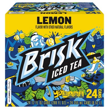 Brisk Lemon Iced Tea Block Party Pack 12 oz Cans, 24 pk