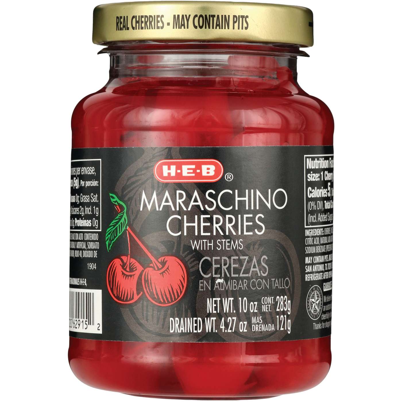 H-E-B Stemmed Maraschino Cherries; image 2 of 2