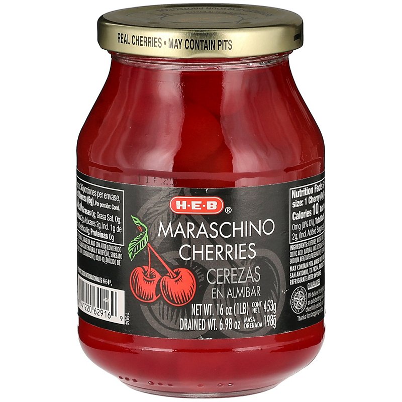 H E B Red Maraschino Cherries Shop Canned And Dried Food At H E B
