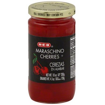 H-E-B Stemless Maraschino Cherries, 10 oz