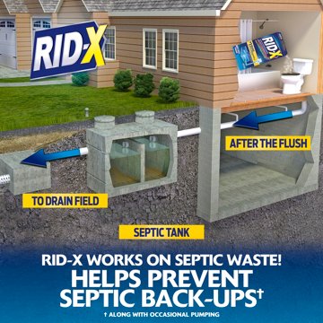 RID-X Septic Tank Treatment, 1 Month Supply Of Powder, 9.8 oz