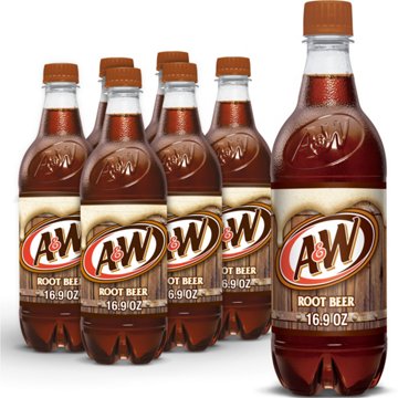 A&W Root Beer Caffeine Free Soda 6 pk Bottles