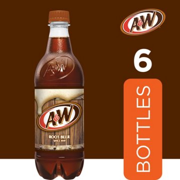 A&W Root Beer Caffeine Free Soda 6 pk Bottles