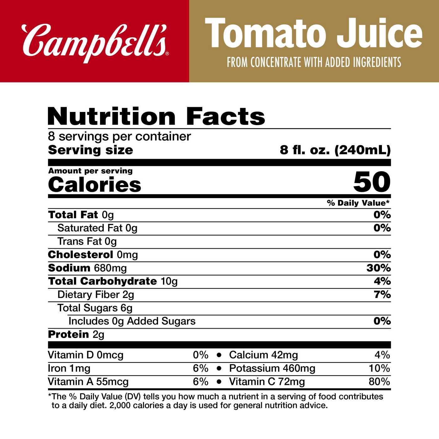 Campbell's 100% Tomato Juice; image 2 of 6