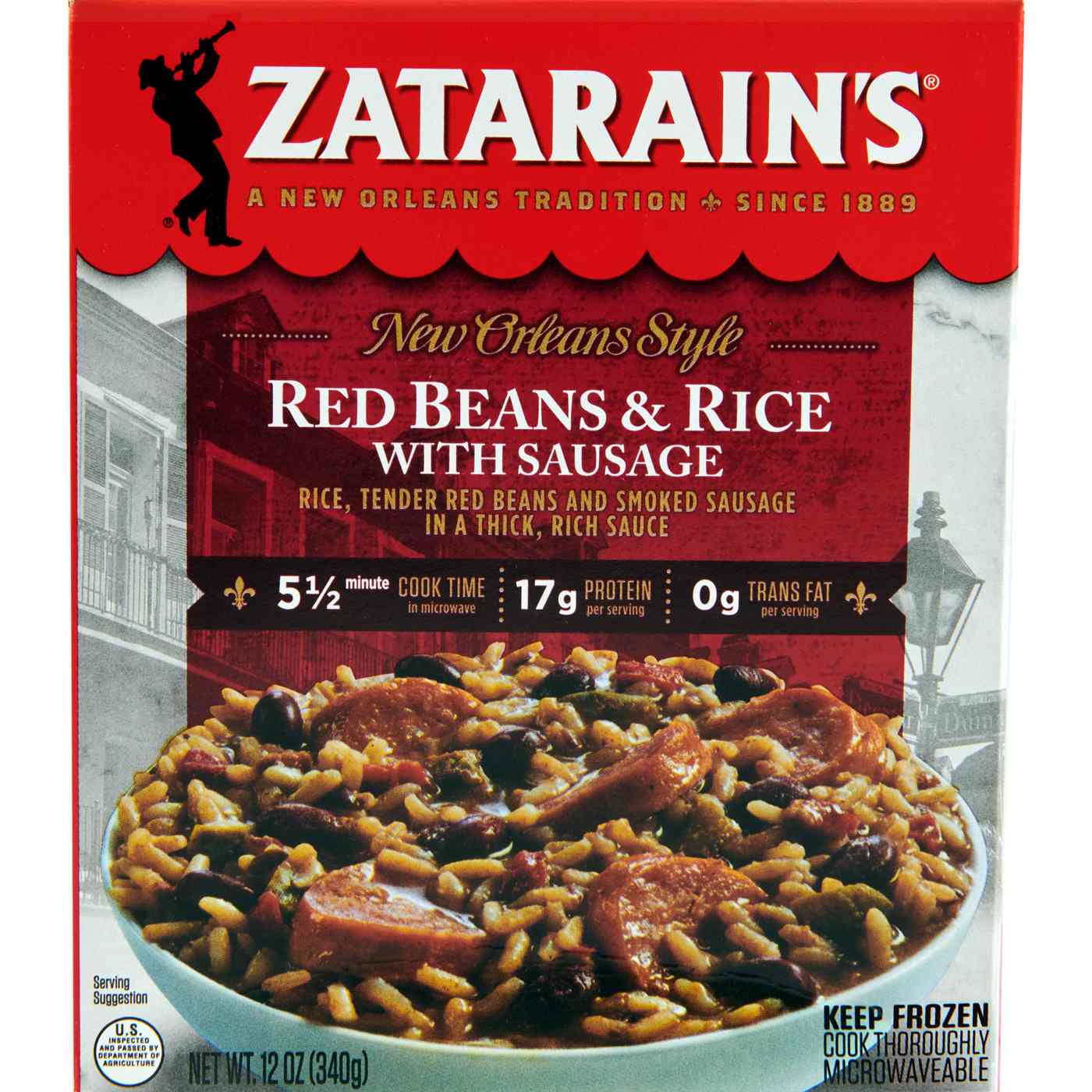 Zatarain's Frozen Red Bean And Rice With Sausage; image 1 of 3