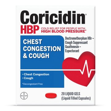 Coricidin HBP Chest Congestion & Cough Liqui-gels, 20 ct
